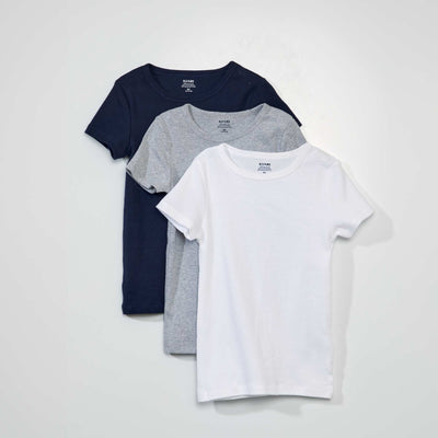 Pack of 3 short-sleeved vests BLUE