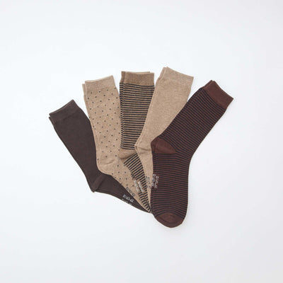 Pack of 5 pairs of fancy socks BEIGE
