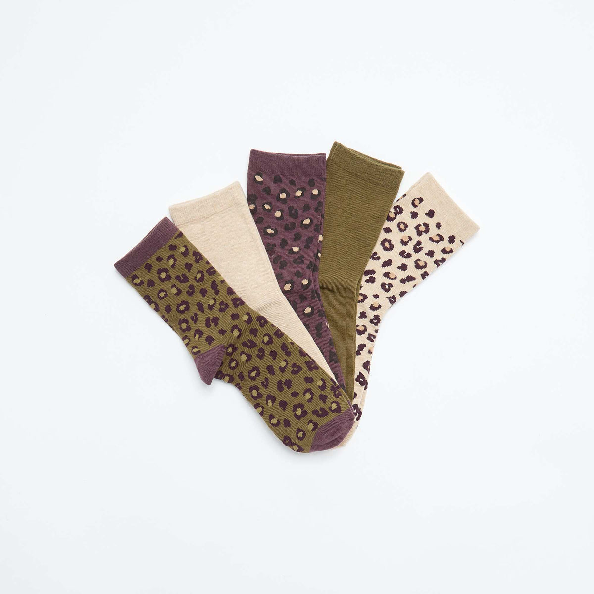 Pack of 5 pairs of socks BEIGE