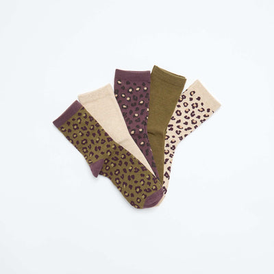 Pack of 5 pairs of socks BEIGE