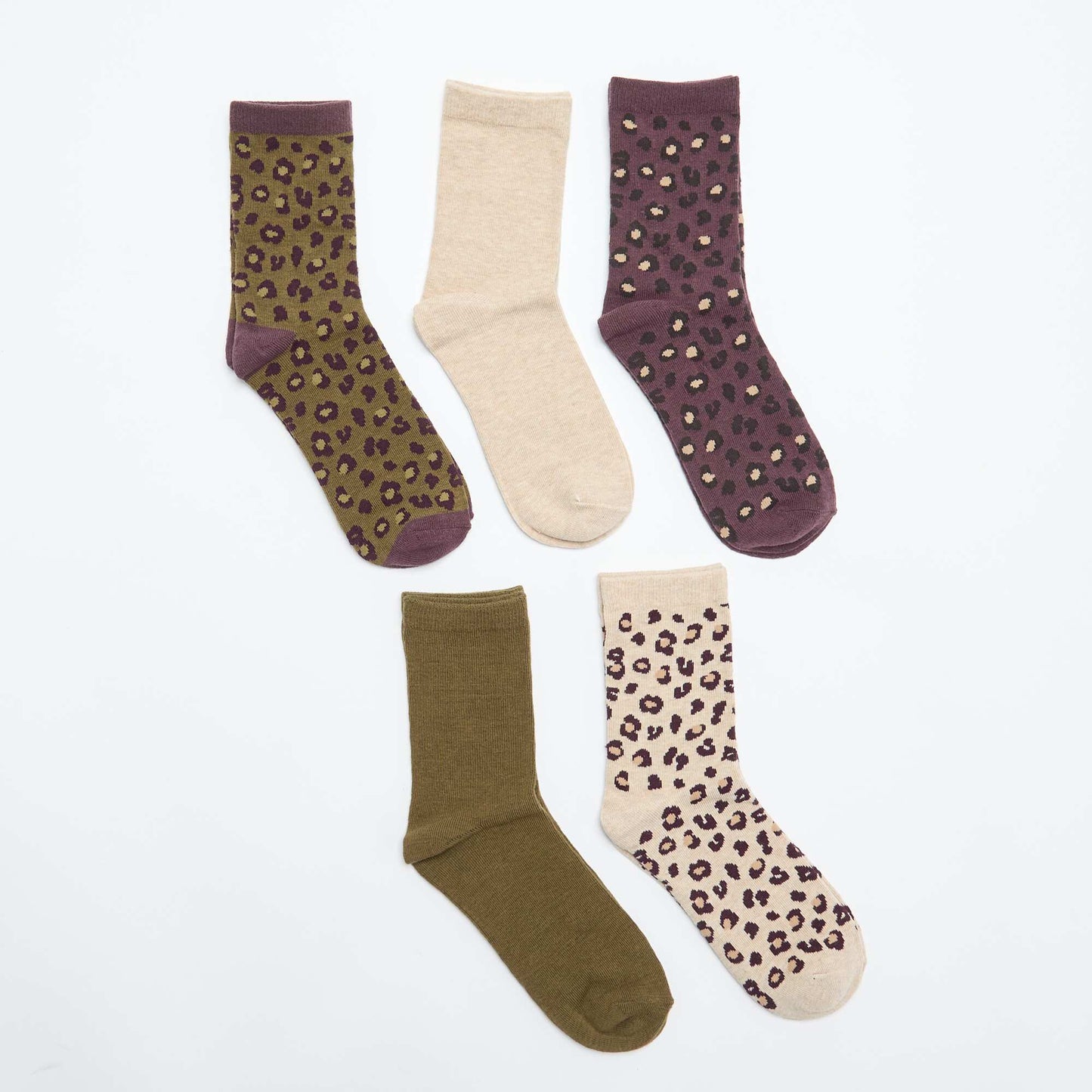 Pack of 5 pairs of socks BEIGE