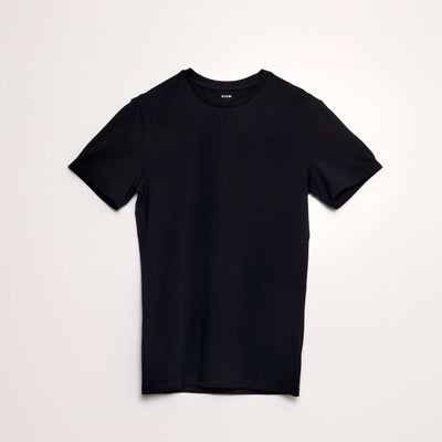 Plain T-shirt - Slim fit BLACK