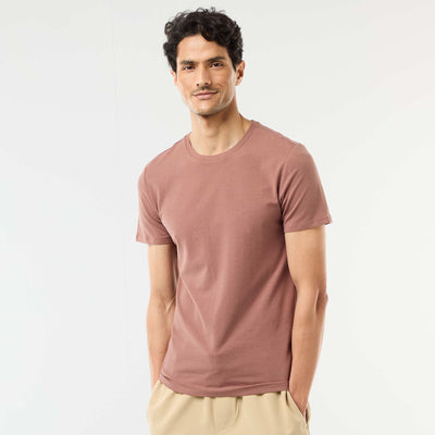 Plain T-shirt - Slim fit BROWN