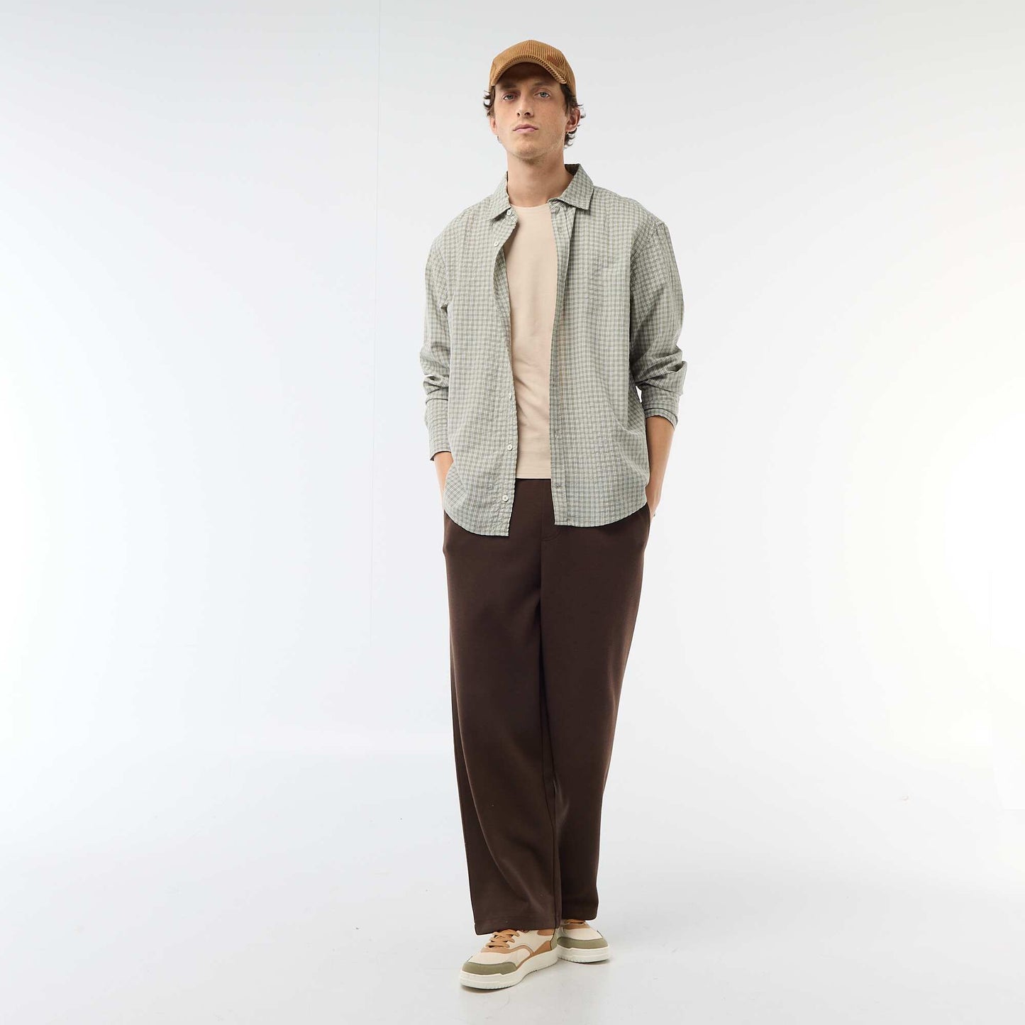 Plain T-shirt - Slim fit BEIGE
