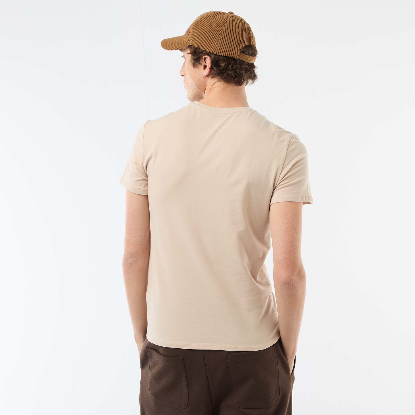 Plain T-shirt - Slim fit BEIGE