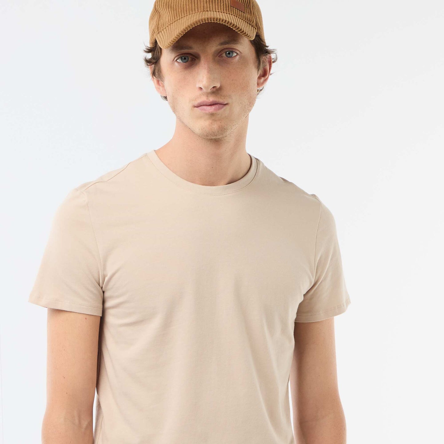 Plain T-shirt - Slim fit BEIGE