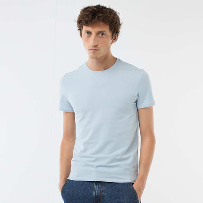 Plain T-shirt - Slim fit BLUE