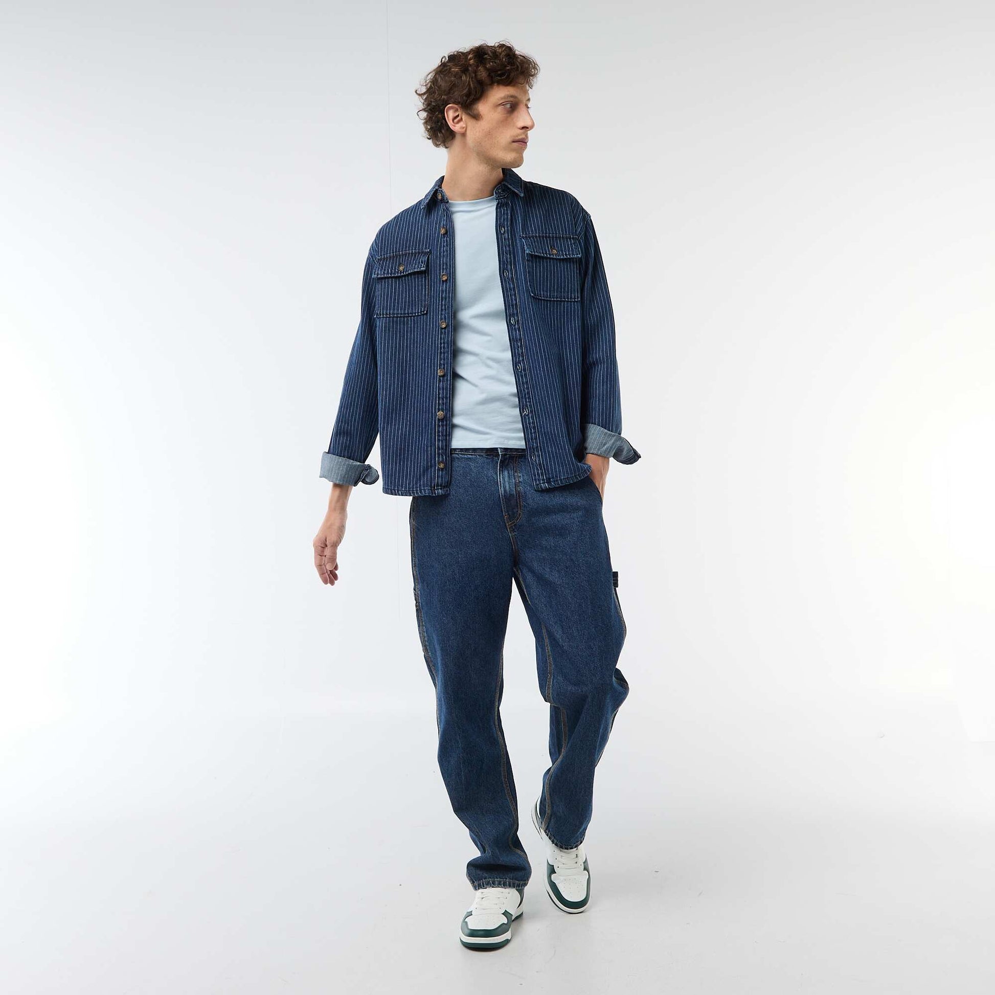 Plain T-shirt - Slim fit BLUE