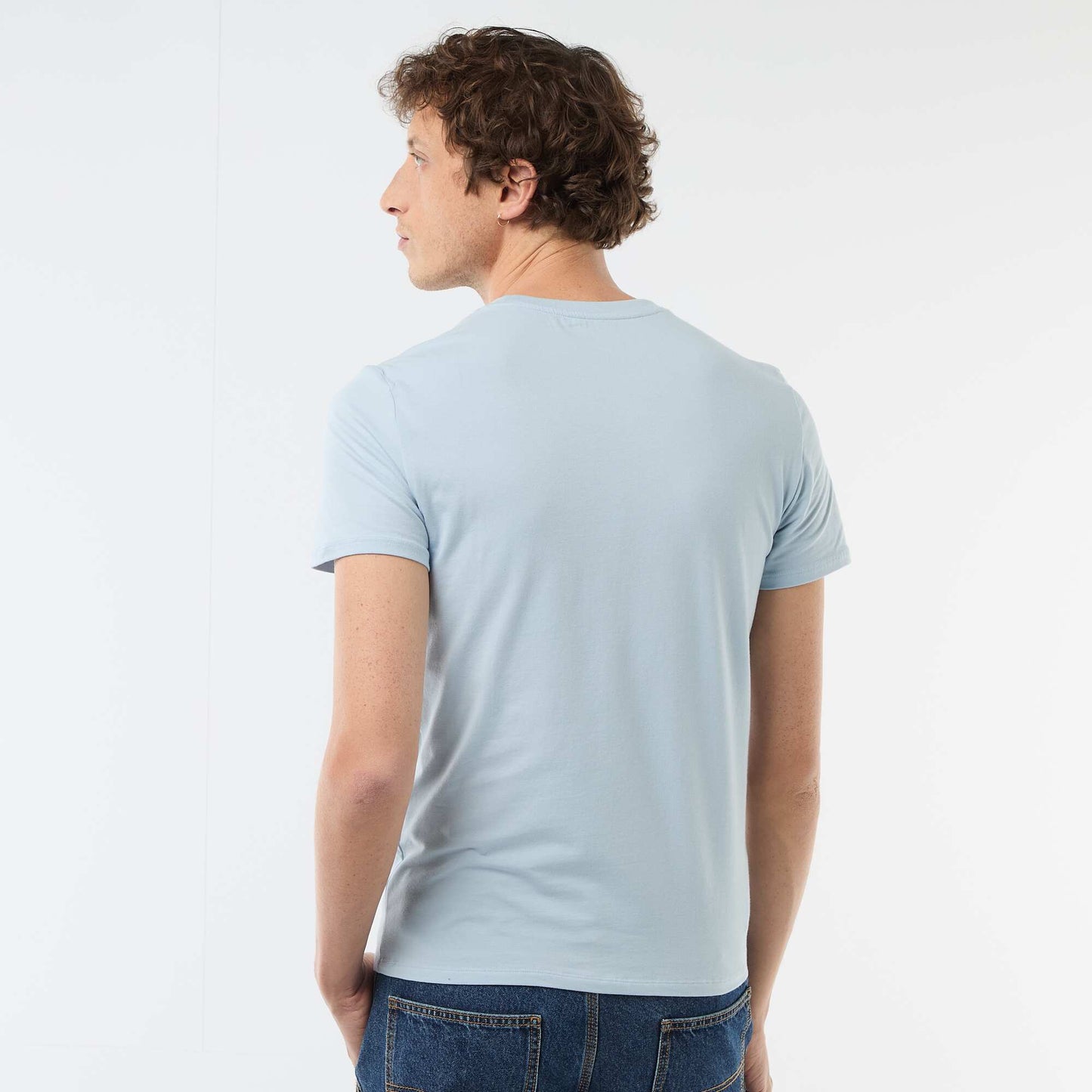 Plain T-shirt - Slim fit BLUE