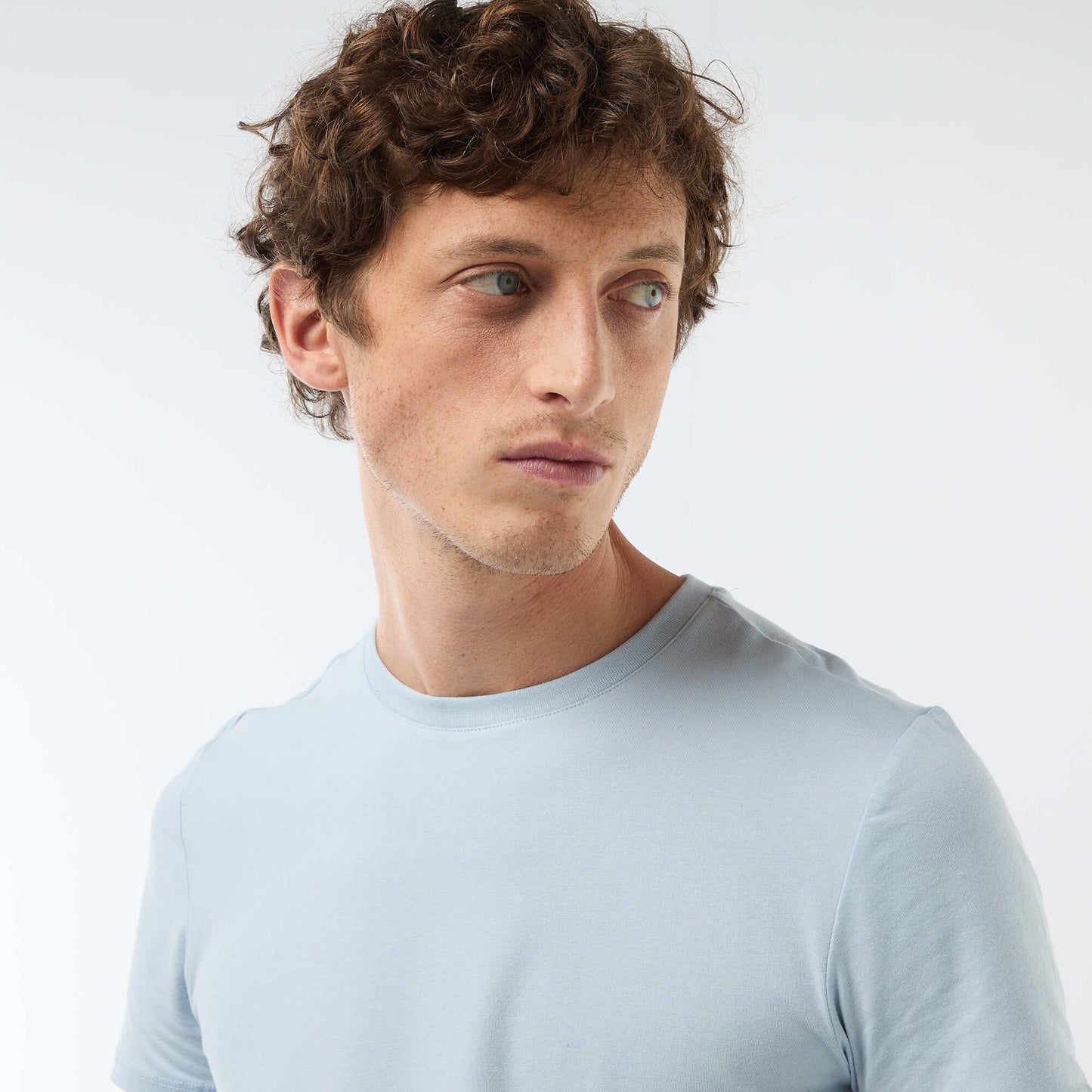 Plain T-shirt - Slim fit BLUE