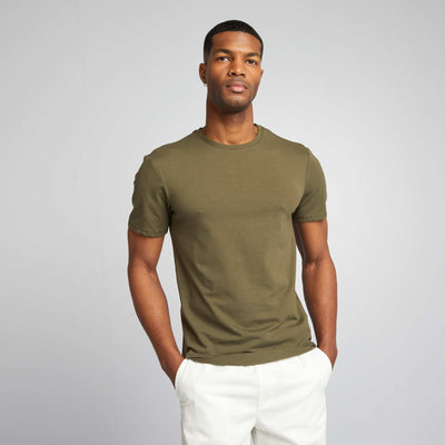 Plain T-shirt - Slim fit KHAKI