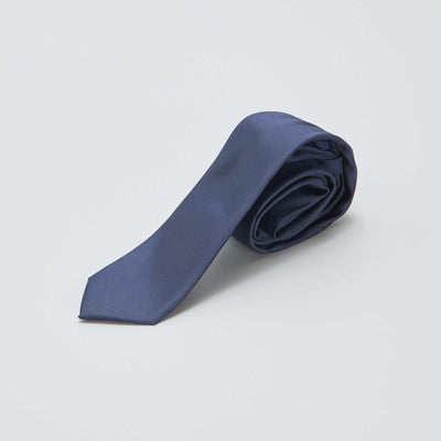 Plain textured tie BLUE