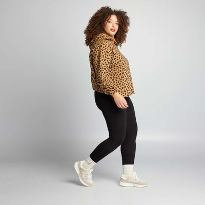 Long cotton leggings BLACK