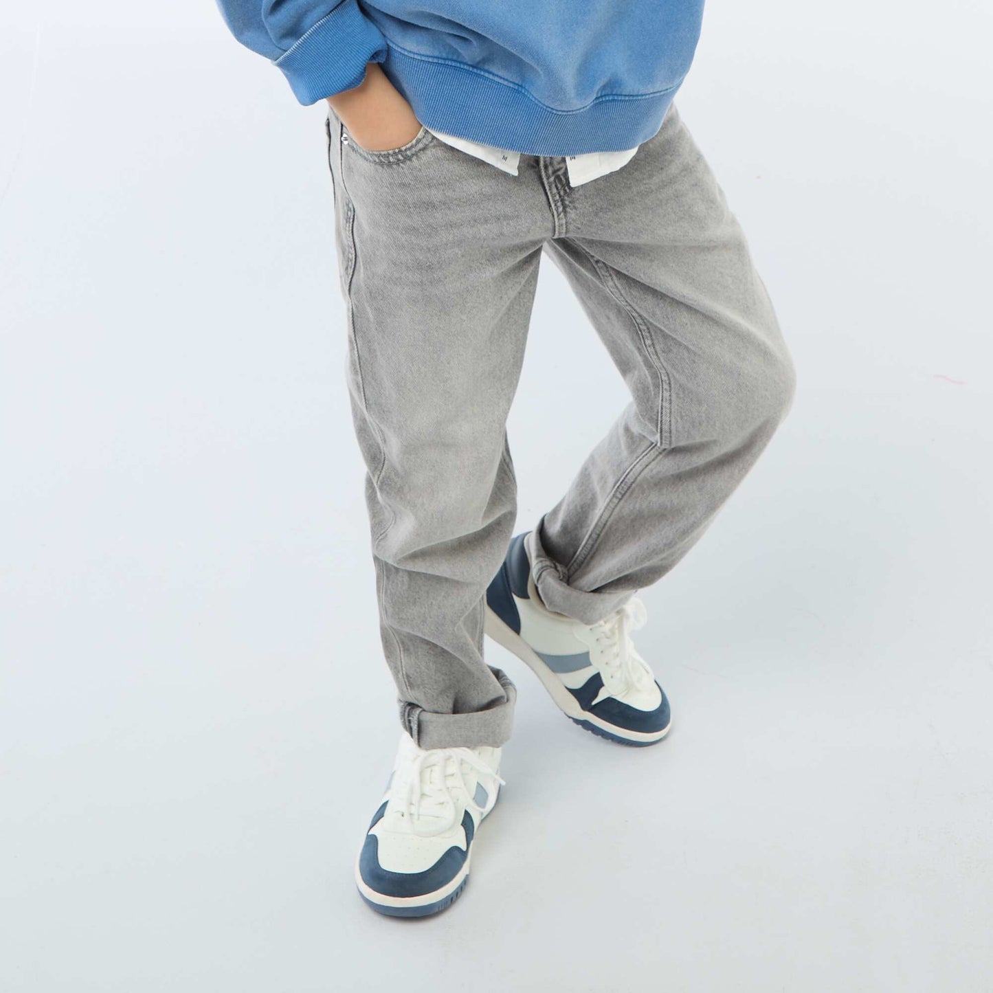 5-pocket straight-leg jeans GREY