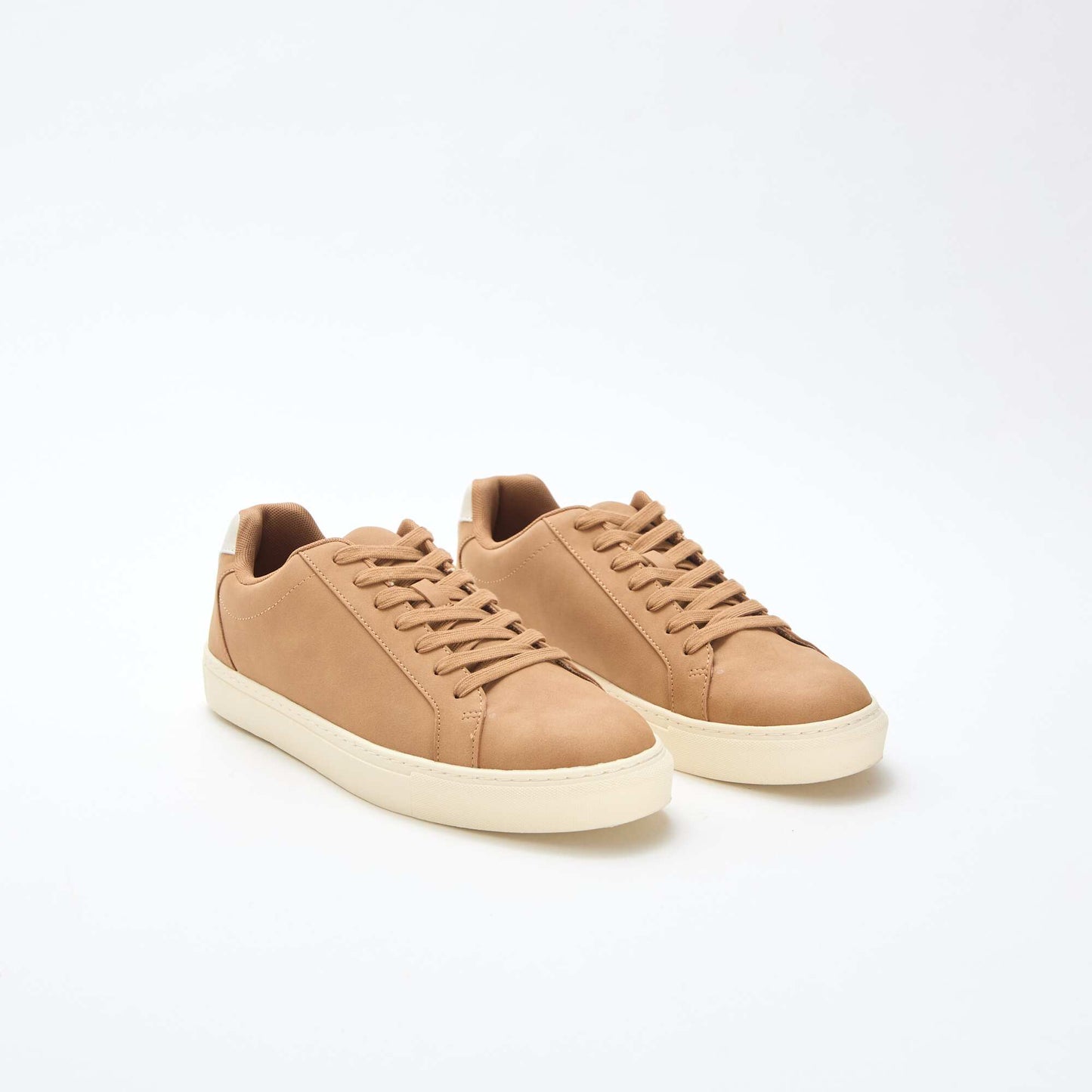 Textured low-top trainers BEIGE