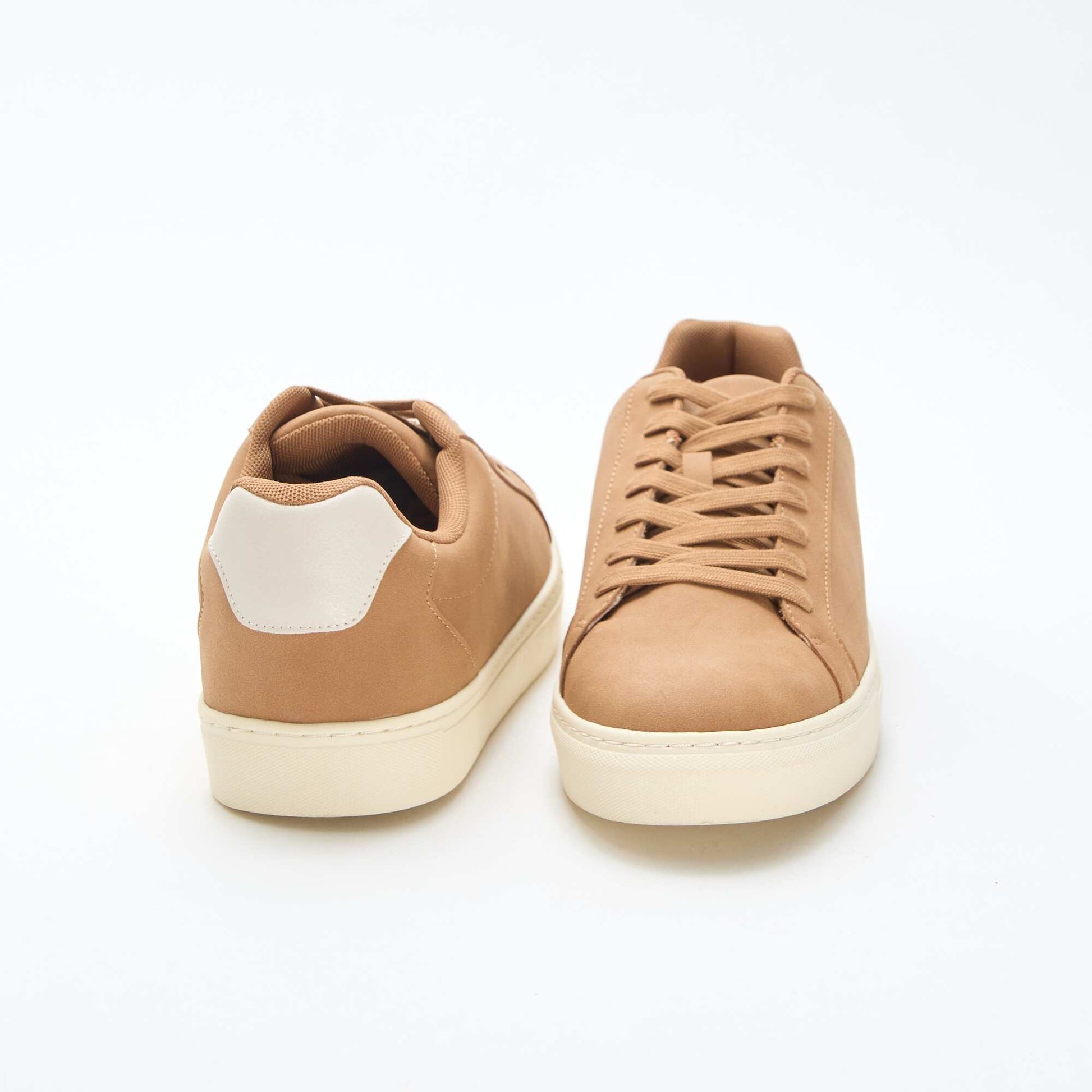 Textured low-top trainers BEIGE