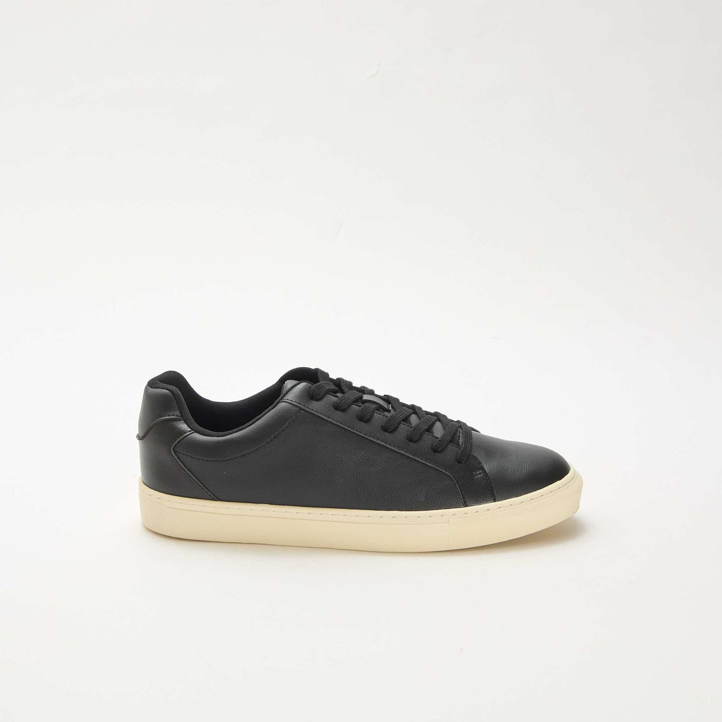 Textured low-top trainers BLACK