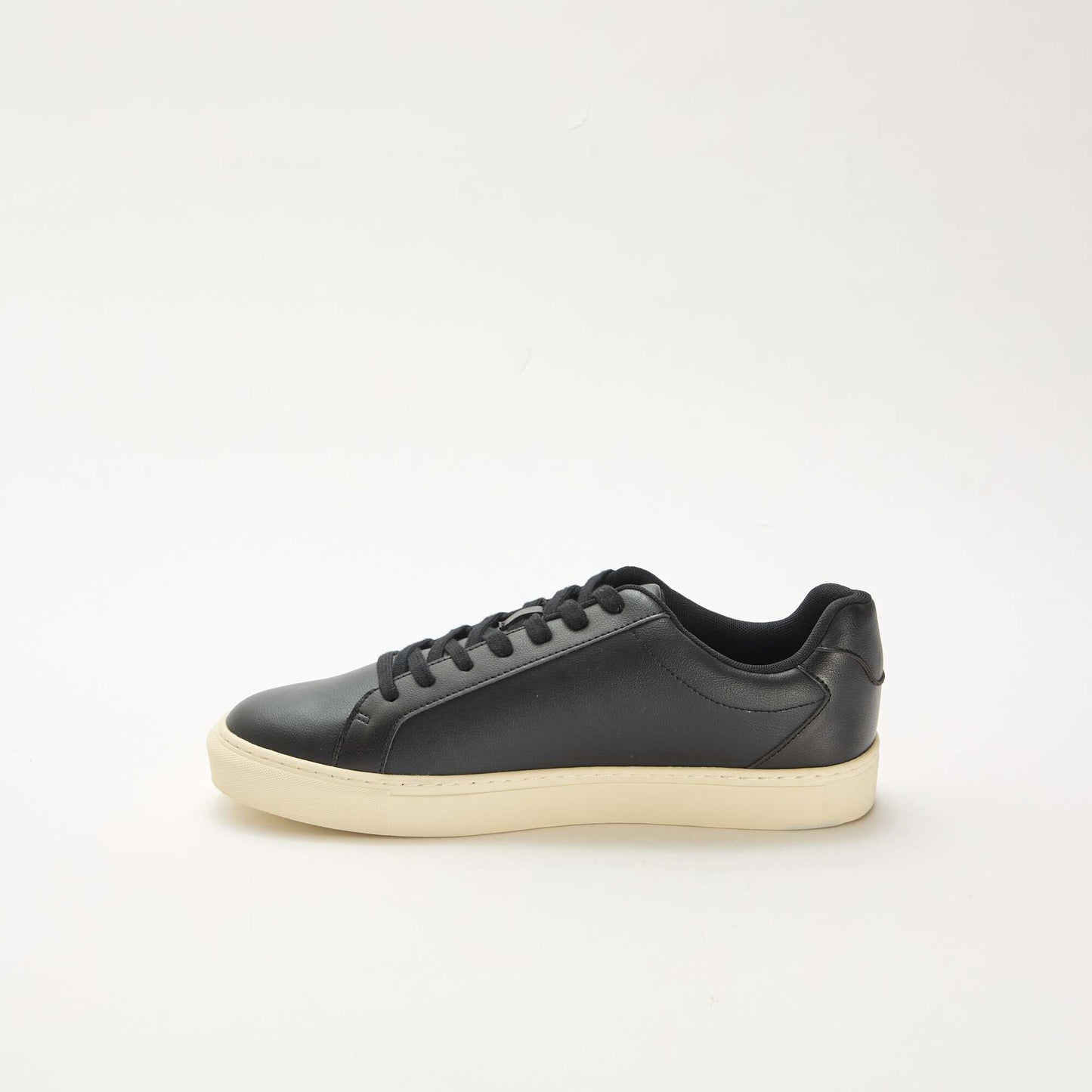 Textured low-top trainers BLACK