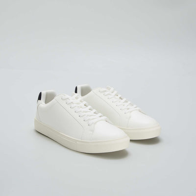 Textured low-top trainers WHITE