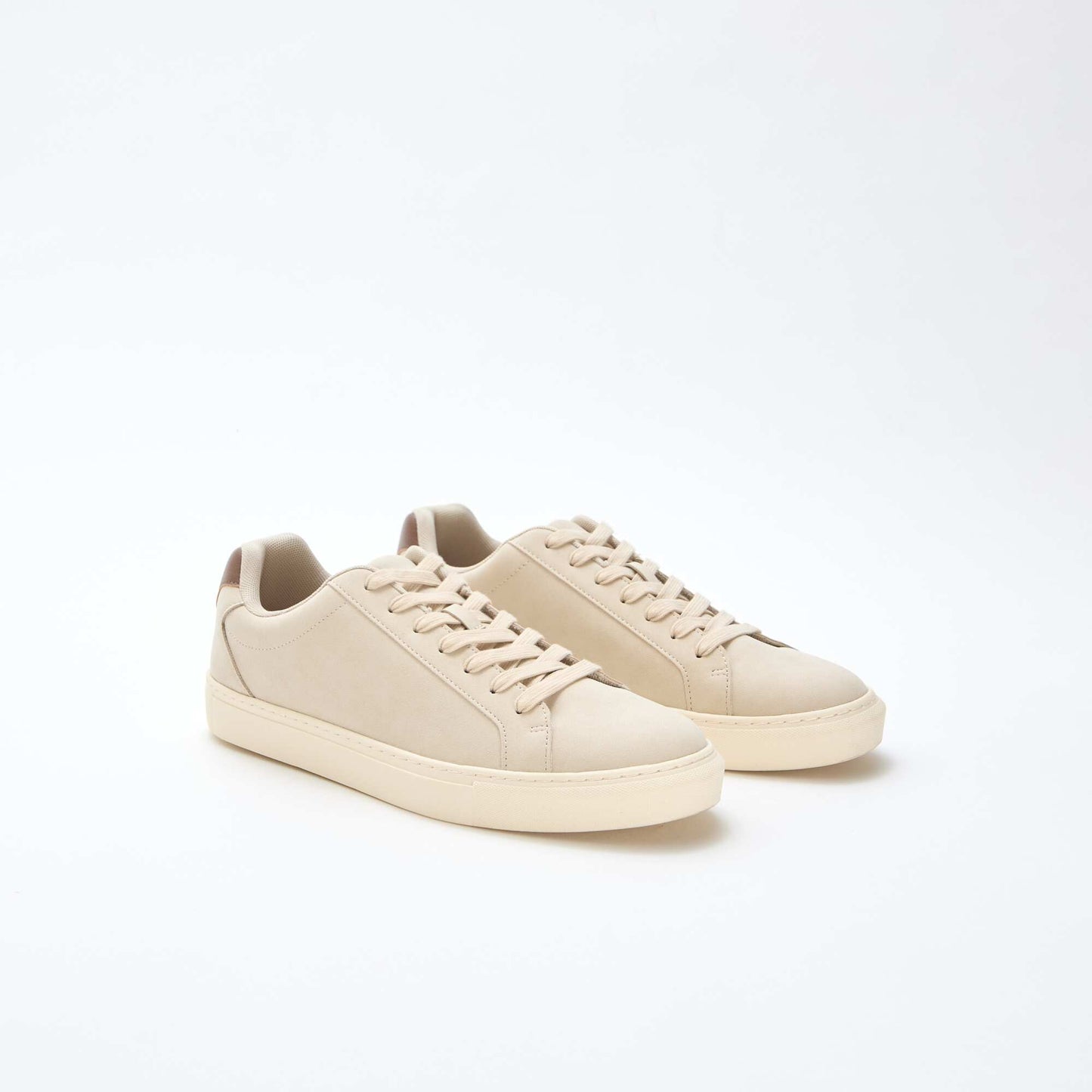 Textured low-top trainers BROWN