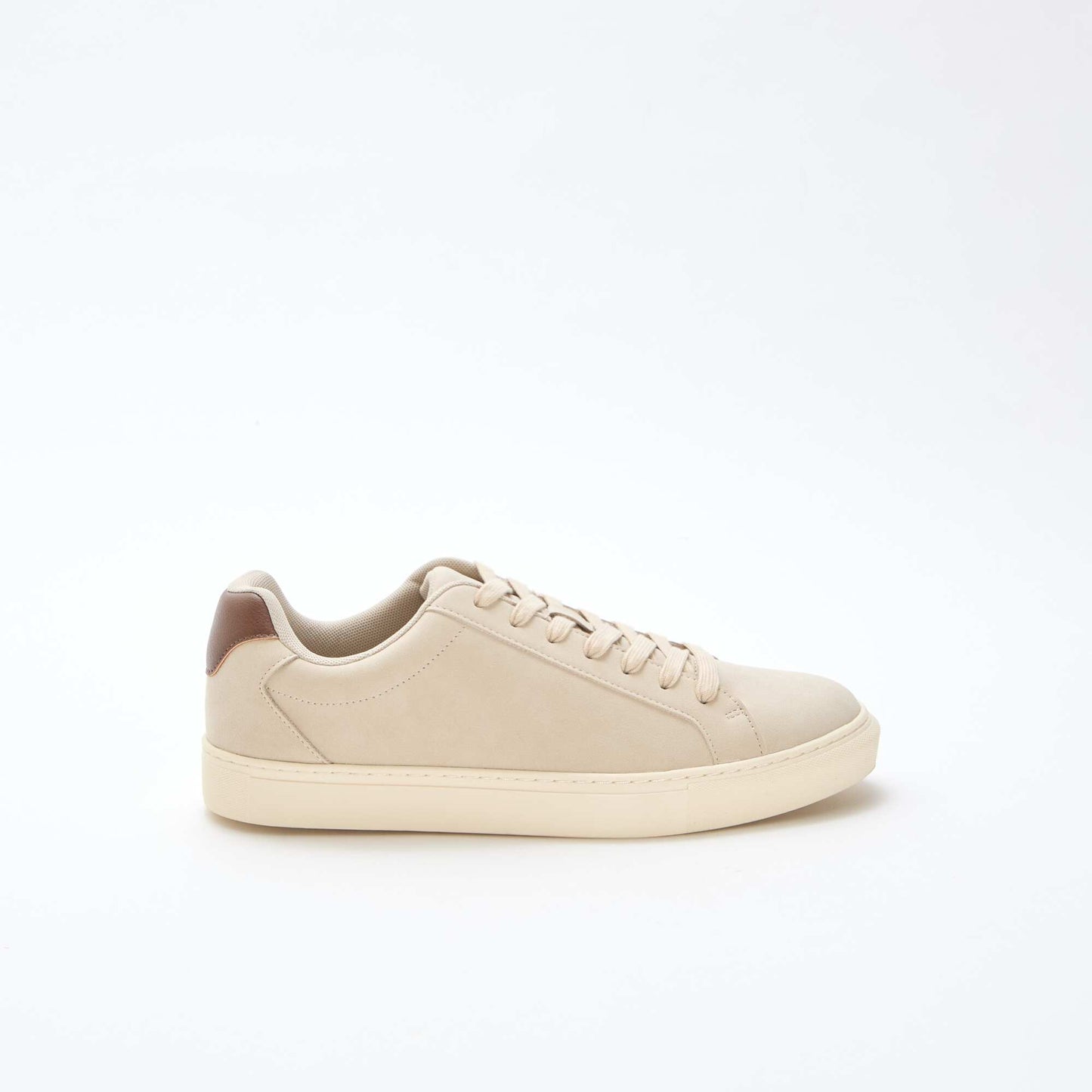 Textured low-top trainers BROWN