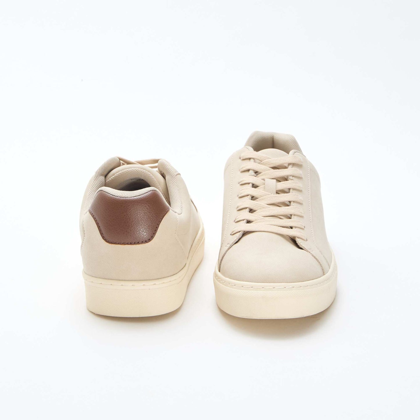 Textured low-top trainers BROWN