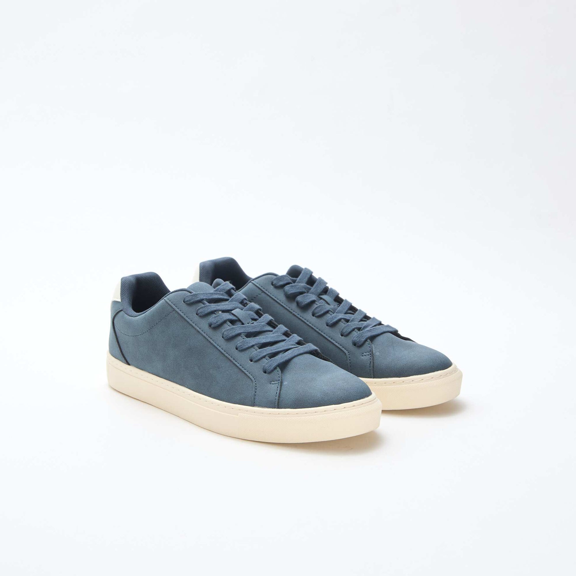 Textured low-top trainers BLUE