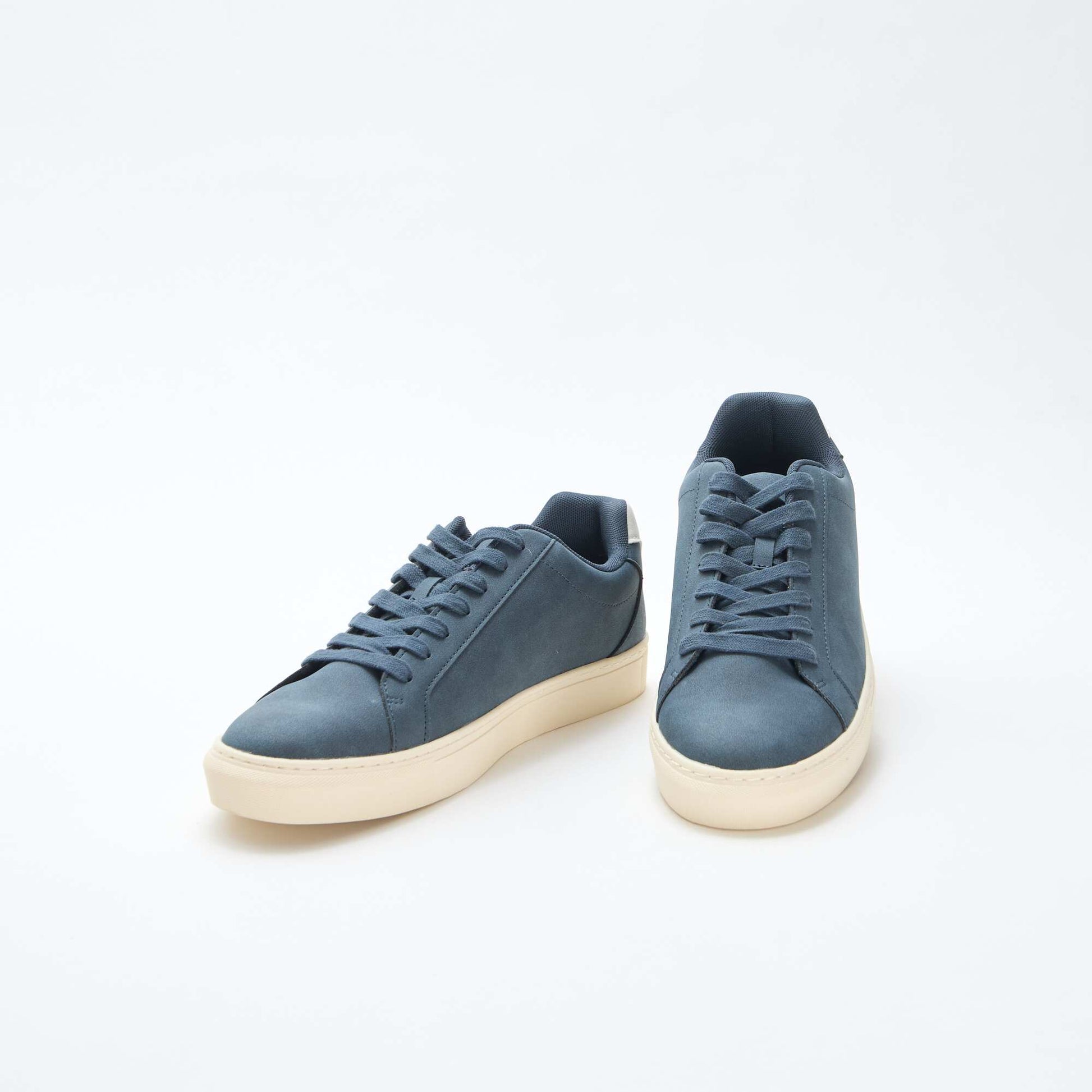 Textured low-top trainers BLUE