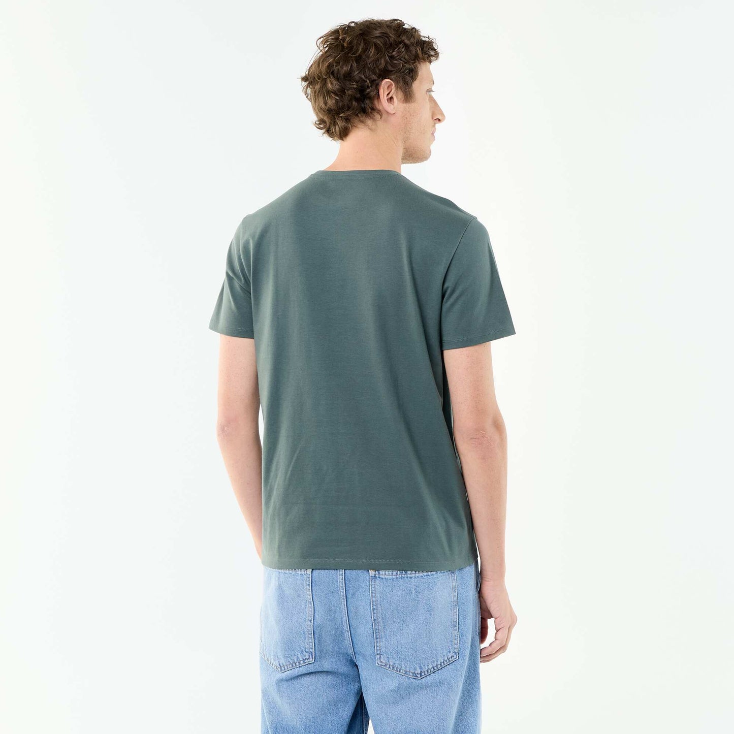 Round-neck cotton T-shirt GREEN