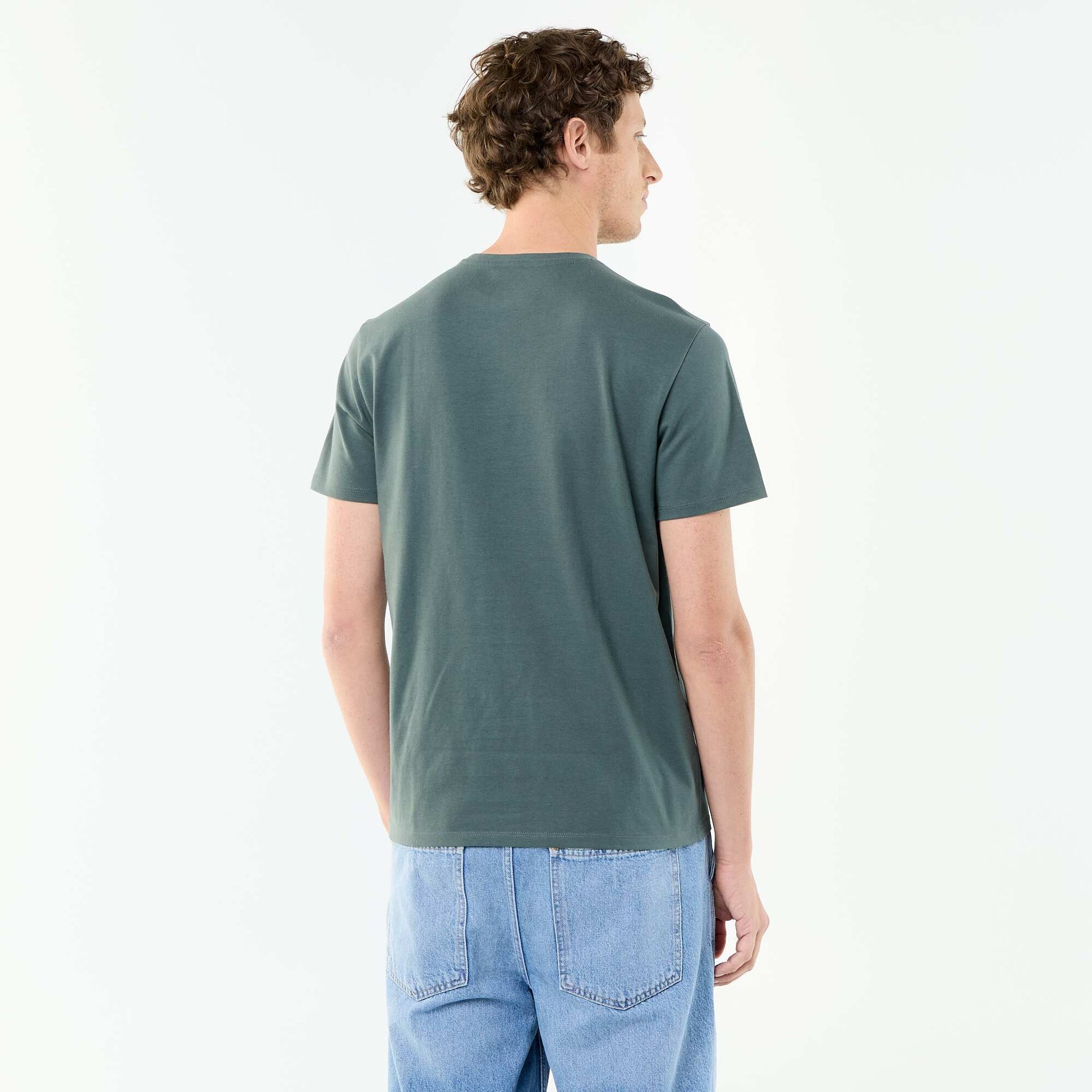 Round-neck cotton T-shirt GREEN