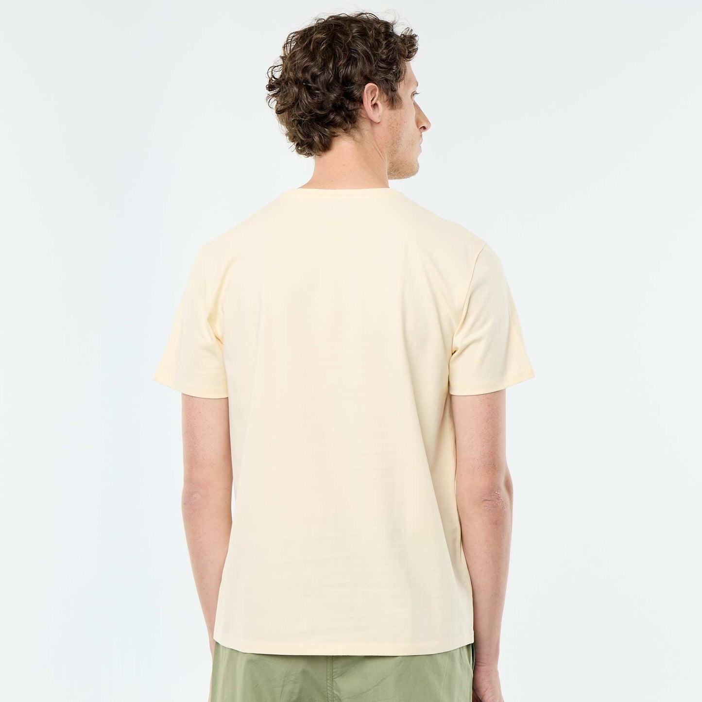 Round-neck cotton T-shirt YELLOW