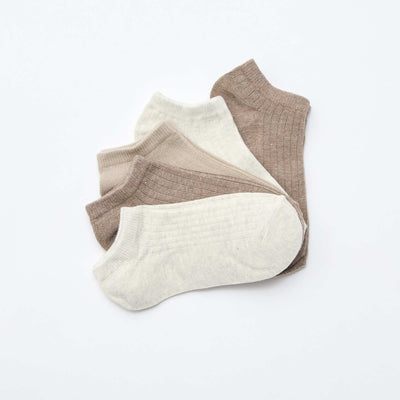 Pack of 5 pairs of invisible socks BEIGE