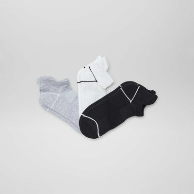 Pack of 3 pairs of invisible sports socks BLACK