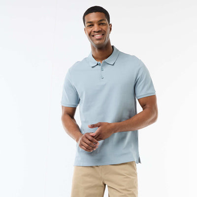Cotton piqué polo shirt BLUE