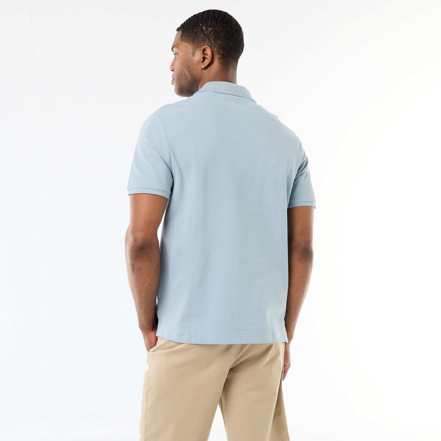 Cotton piqué polo shirt BLUE