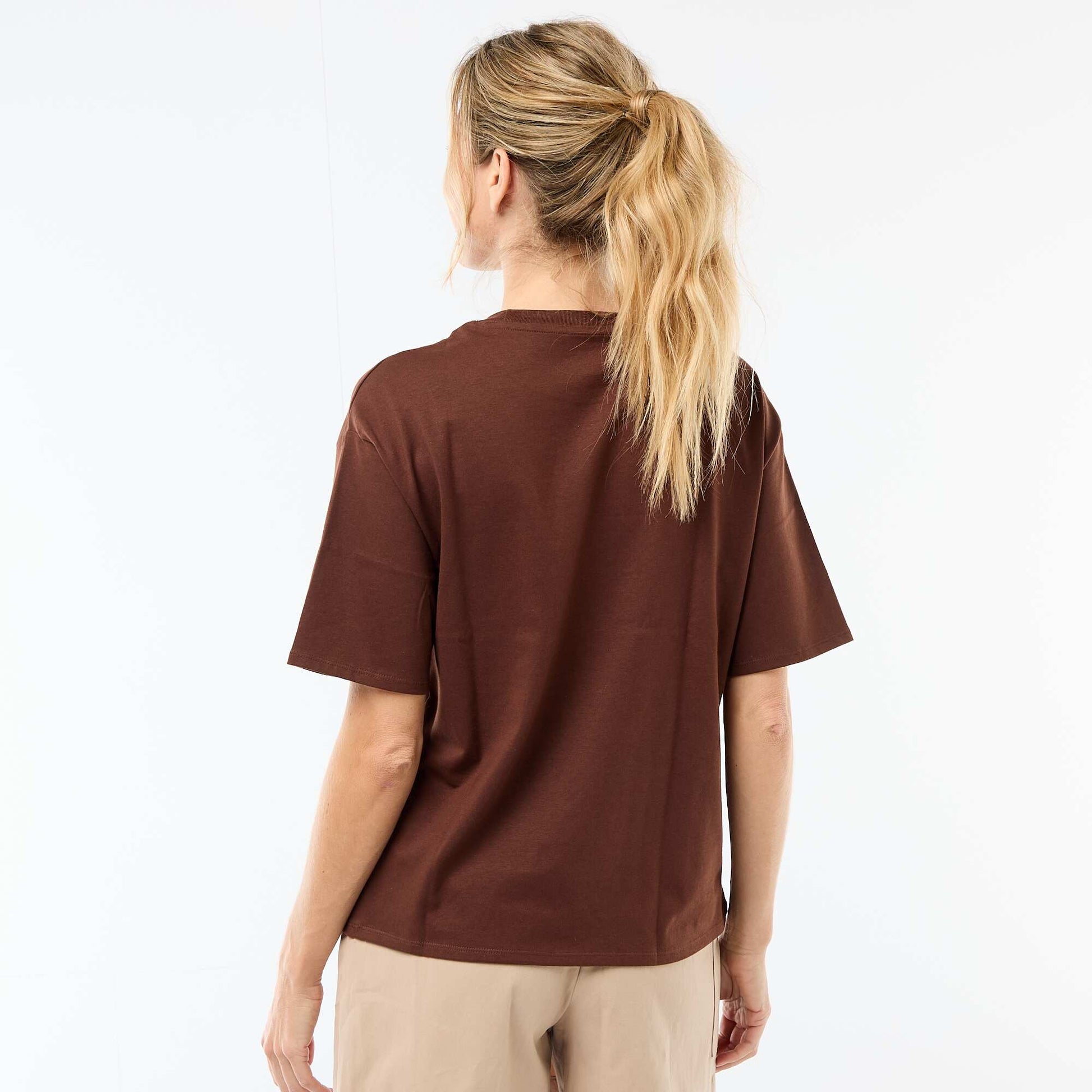 Oversized Round-Neck T-shirt BROWN