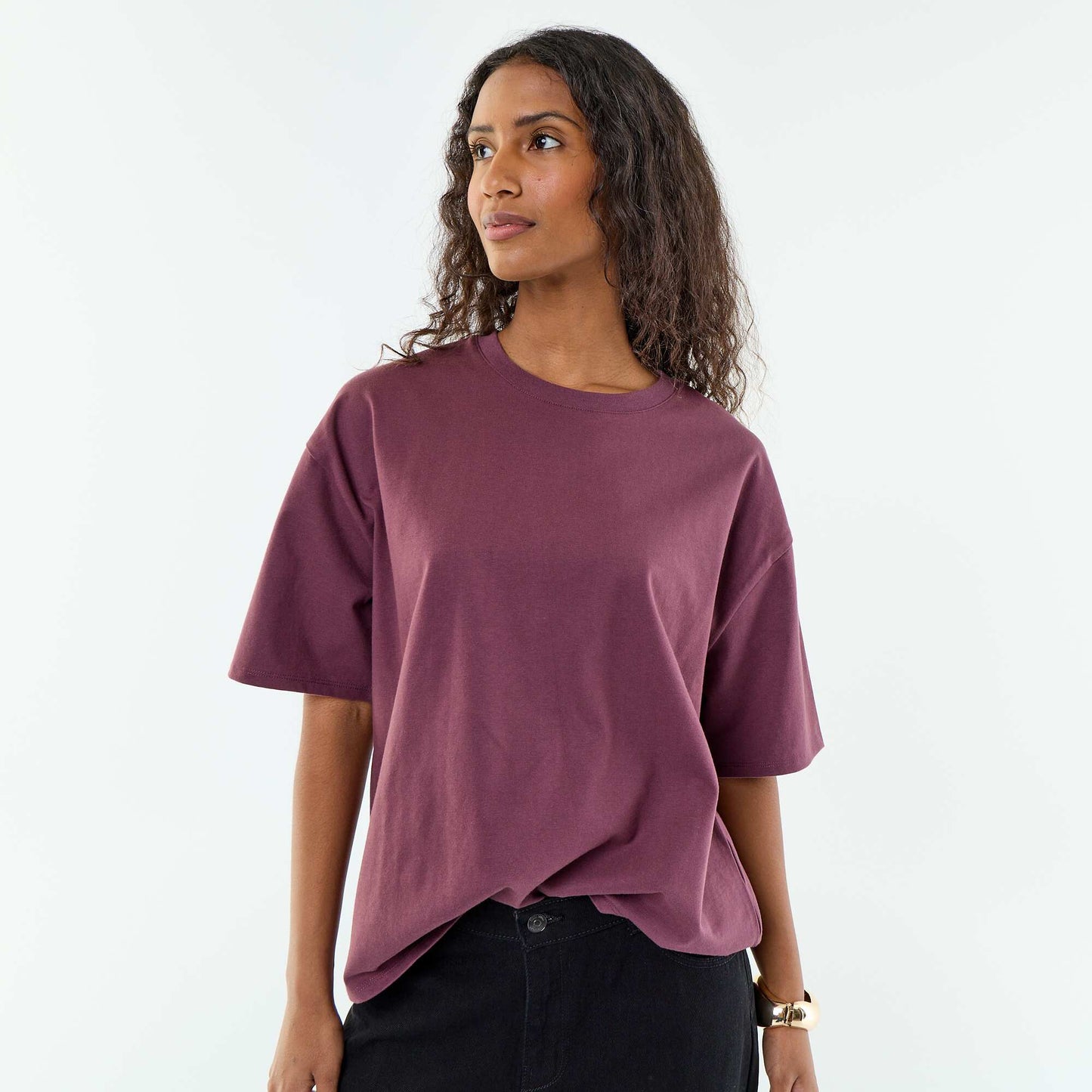 Oversized Round-Neck T-shirt PURPLE