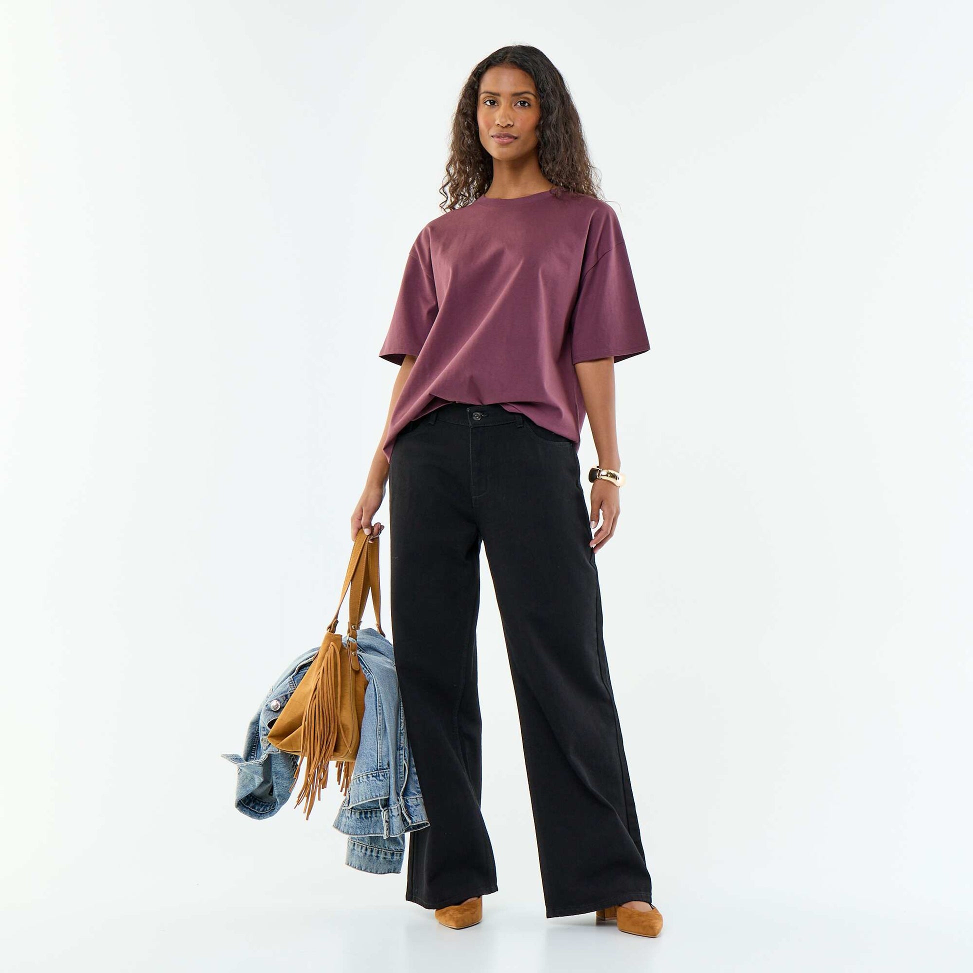 Oversized Round-Neck T-shirt PURPLE