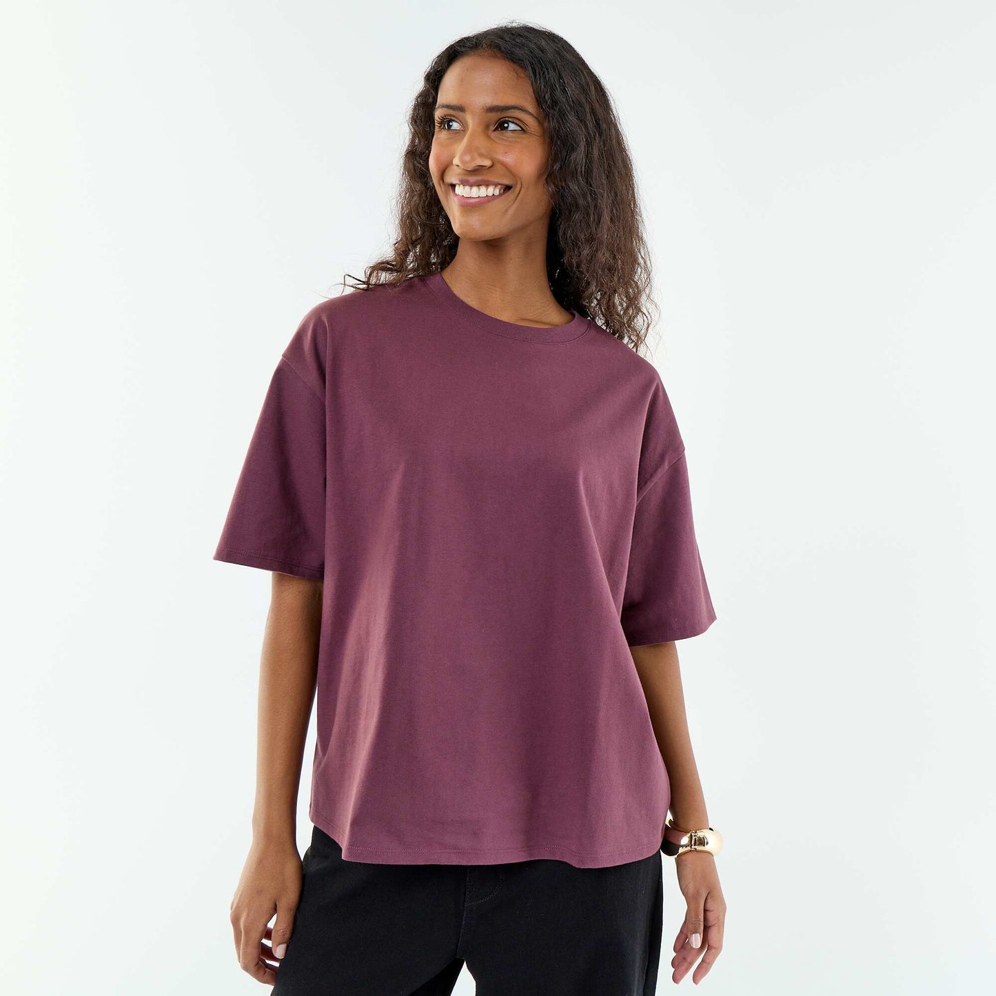 Oversized Round-Neck T-shirt PURPLE