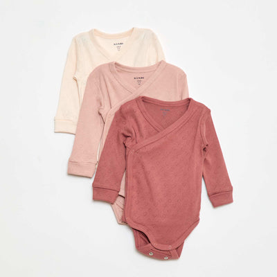 Pack of 3 adaptable bodysuits PINK