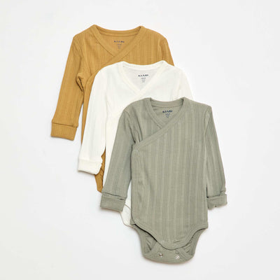 Pack of 3 adaptable bodysuits GREEN
