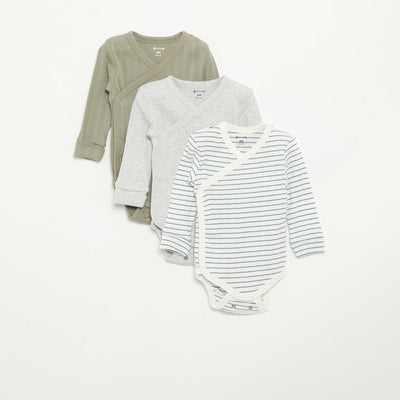 3-Pack of Grow-With-Me Bodysuits GREEN