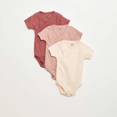 Pack of 3 ribbed bodysuits PINK
