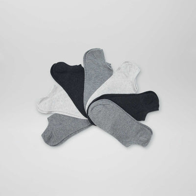 Pack of 7 pairs of invisible socks GREY