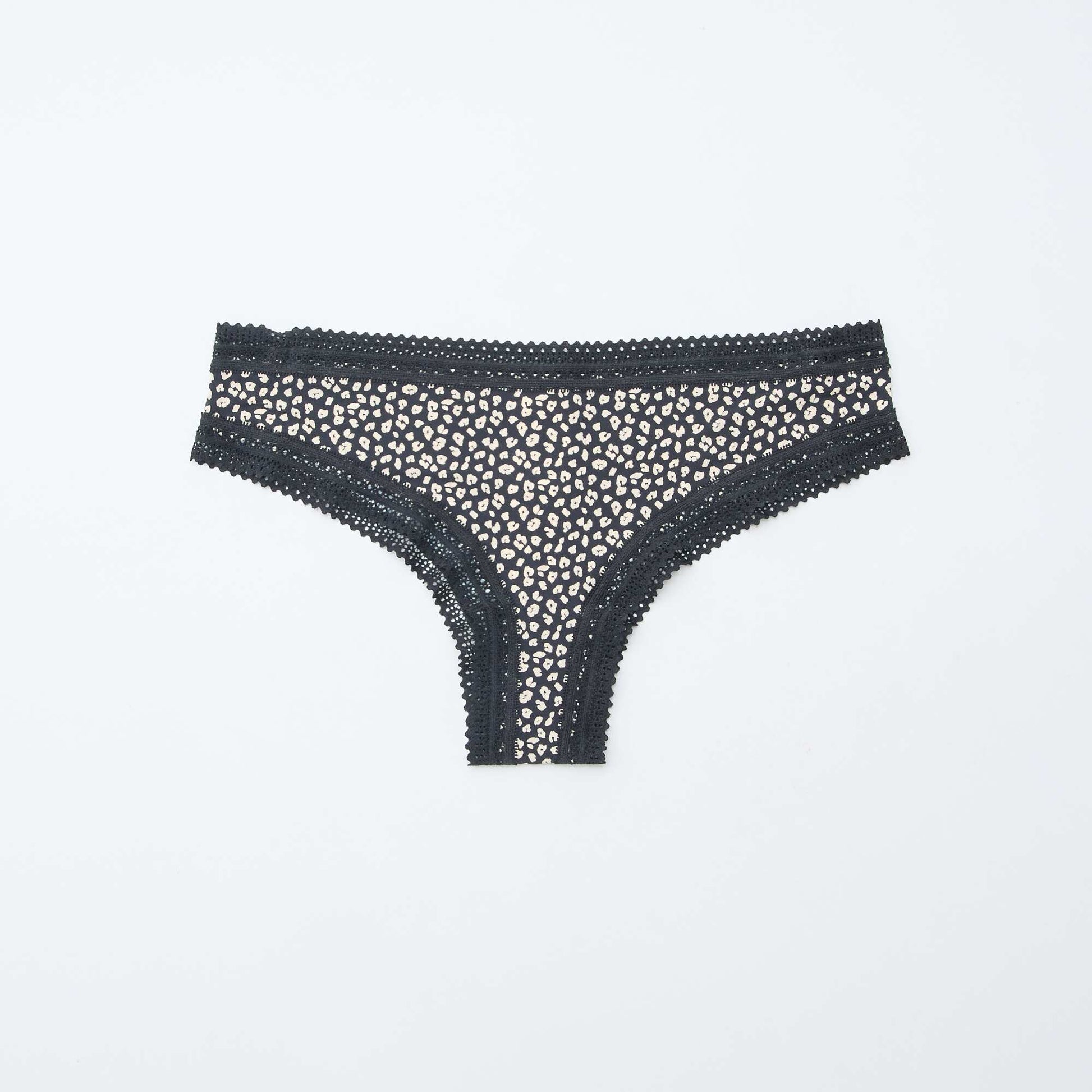 3-Pack Printed Microfiber Thong Set BLACK