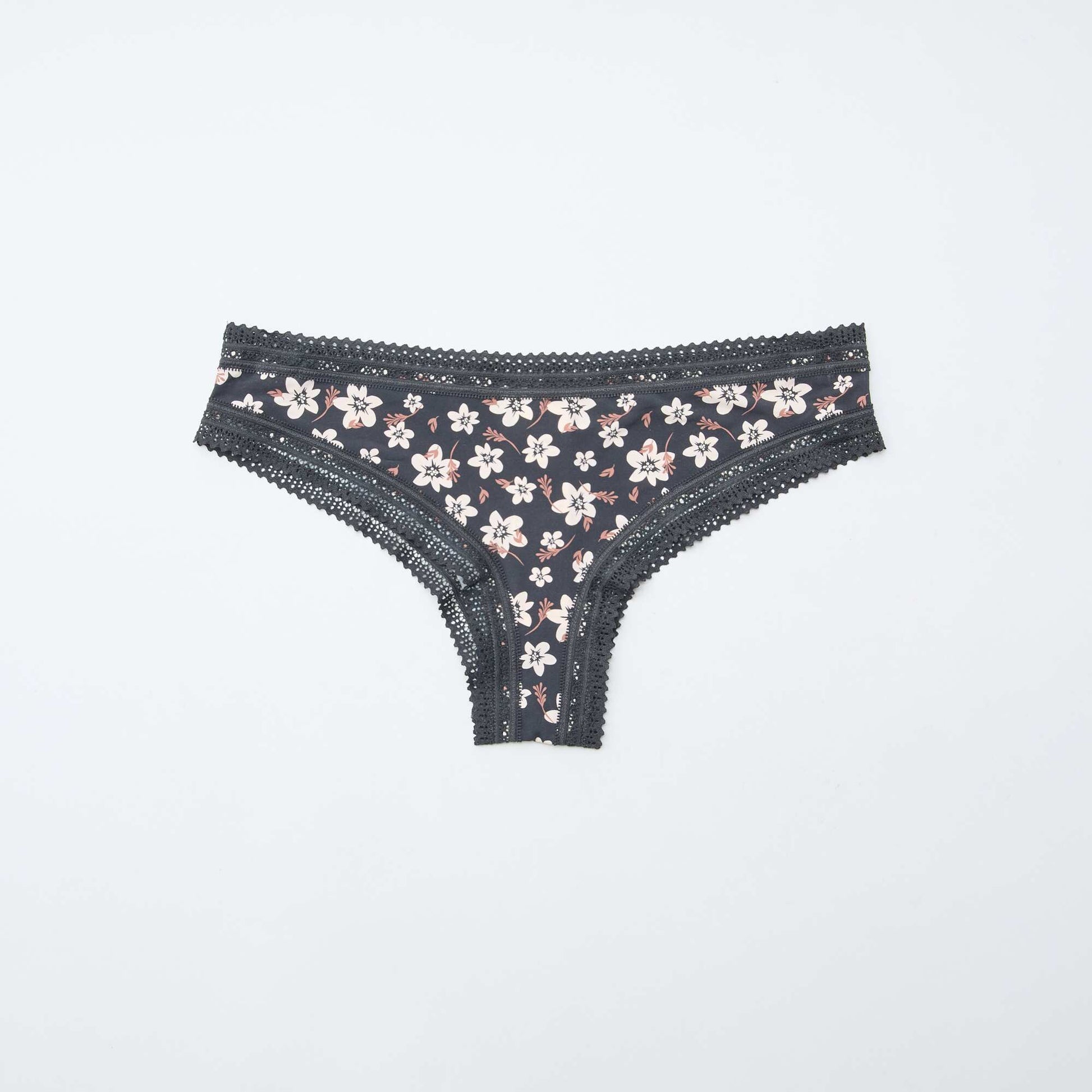 Pack of 3 Printed Microfibre Thongs BLACK