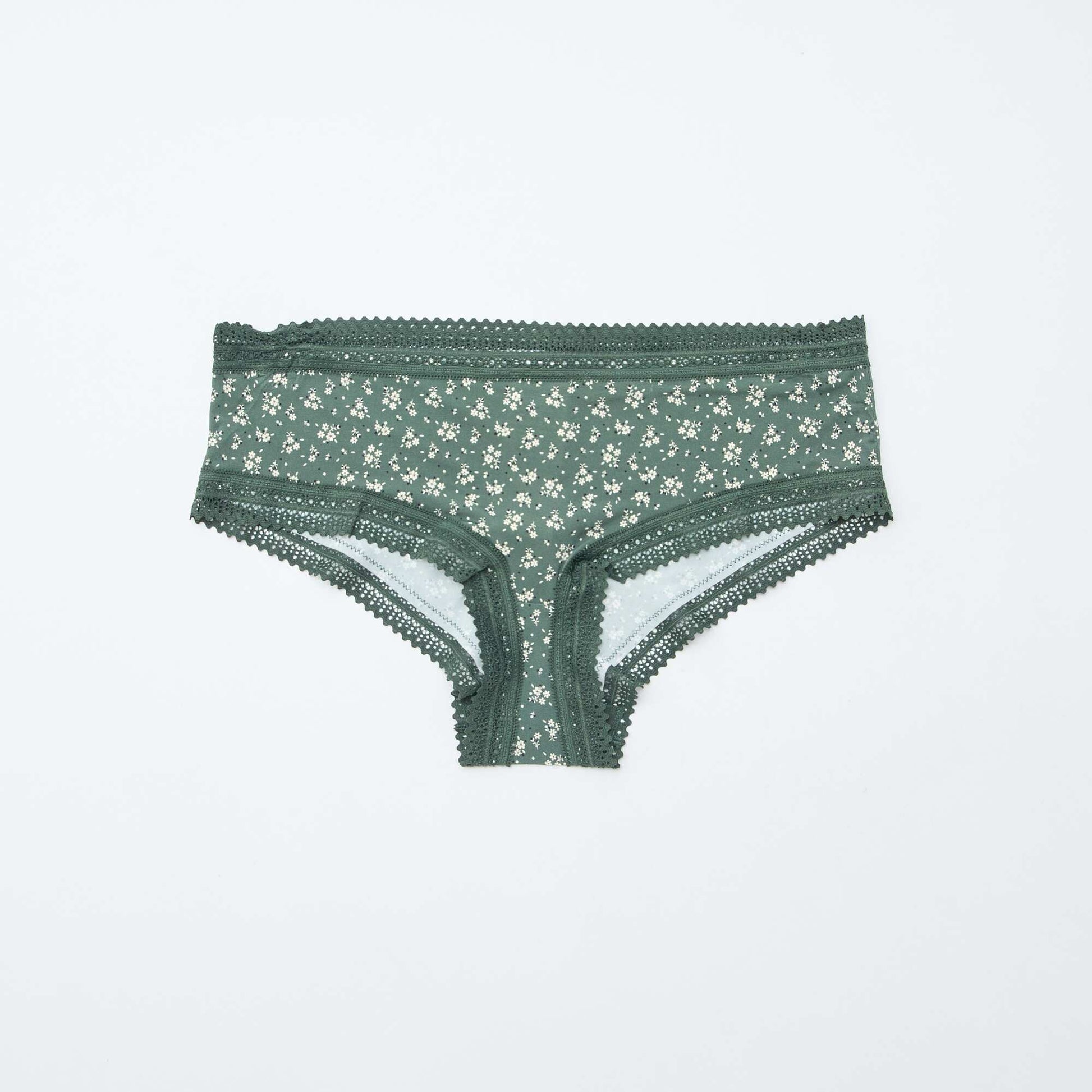 Pack of 3 Printed Microfibre Shorty Briefs GREEN