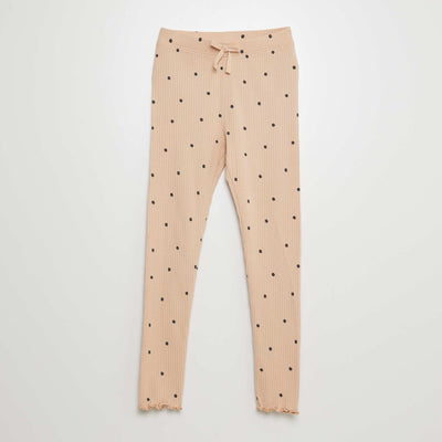 Ribbed leggings BEIGE