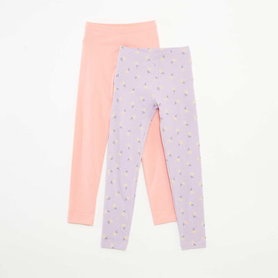 Pack of 2 pairs of leggings PINK