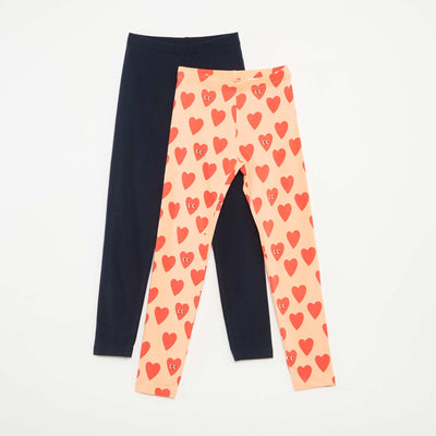 Pack of 2 pairs of leggings ORANGE